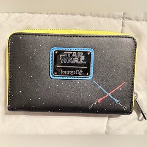 Star Wars Loungefly Black and Yellow Zipper Wallet